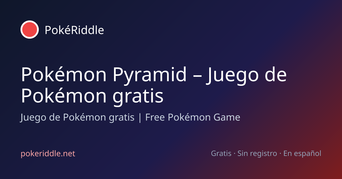 Pokémon Pyramid – Juego de Pokémon gratis